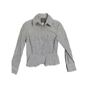 Striped peplum button down. Size 4. Runs small